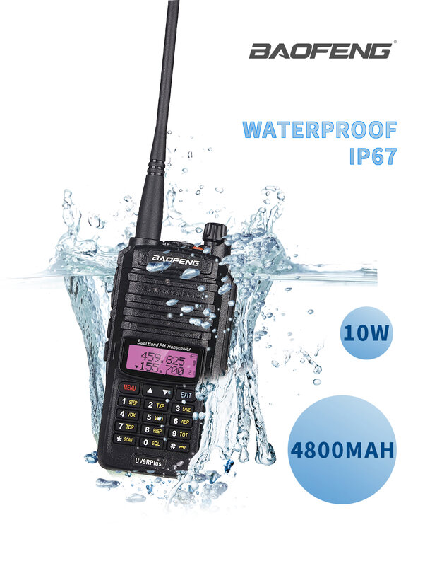 Baofeng-Radio double bande étanche UV9R Plus, talperforé, communication amateur, VHF, UHF, Marin, 100% d'origine