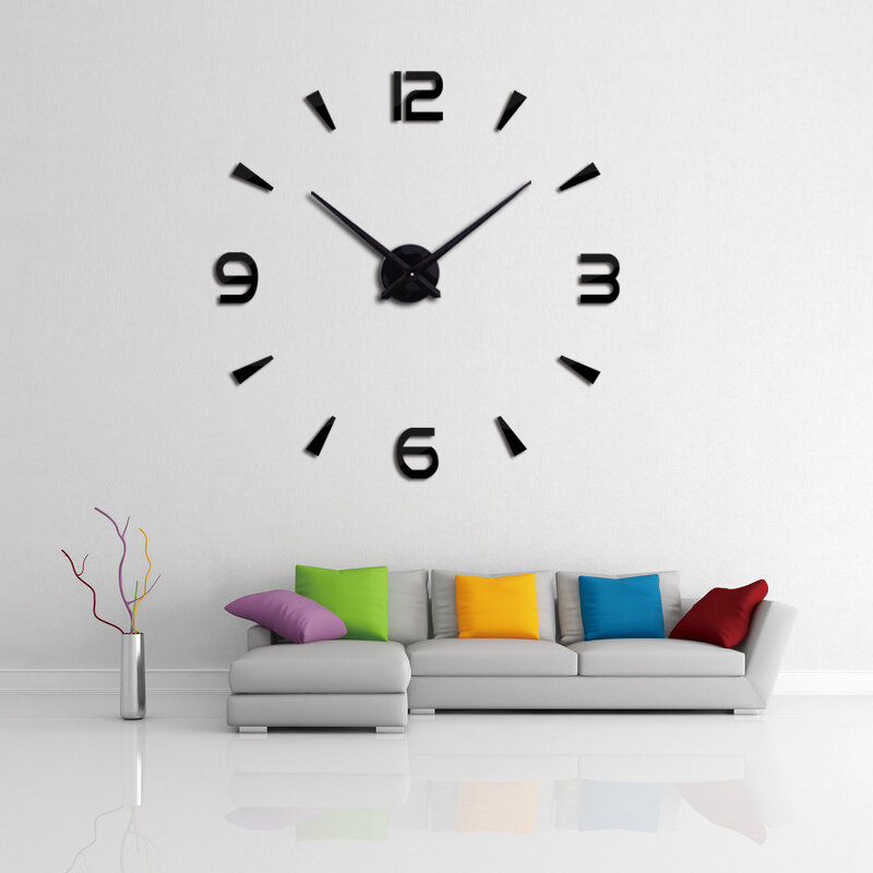 นาฬิกาควอตซ์นาฬิกา Reloj De Pared ออกแบบโมเดิร์นขนาดใหญ่ตกแต่งนาฬิกายุโรปคริลิคสติกเกอร์ห้องนั่ง...