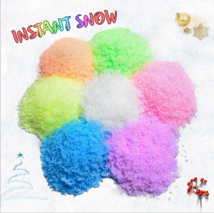 20g Instant Magic Growing Christmas Decoration Colorful Fake Artificial Snow Color Expansion Grow Expand Snowing Powder Hot Toys
