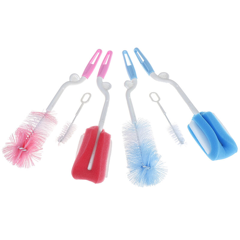 Multi Styles Baby Bottle Brush Nipple Brush 360-degree Rotating Head Cleaning Sponge Cup Brush Kit for Kids