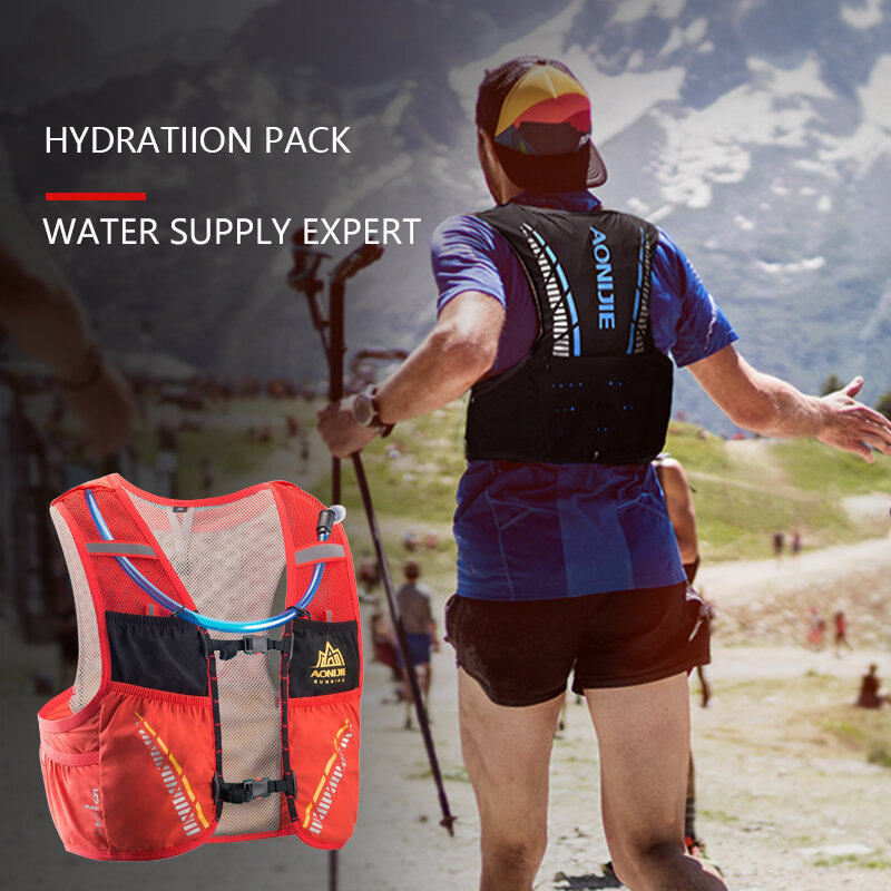 AONIJIE C933 Hydration Pack Backpack Rucksack Bag Vest Harness Water Bladder Hiking Camping Running Marathon Race Climbing 5L
