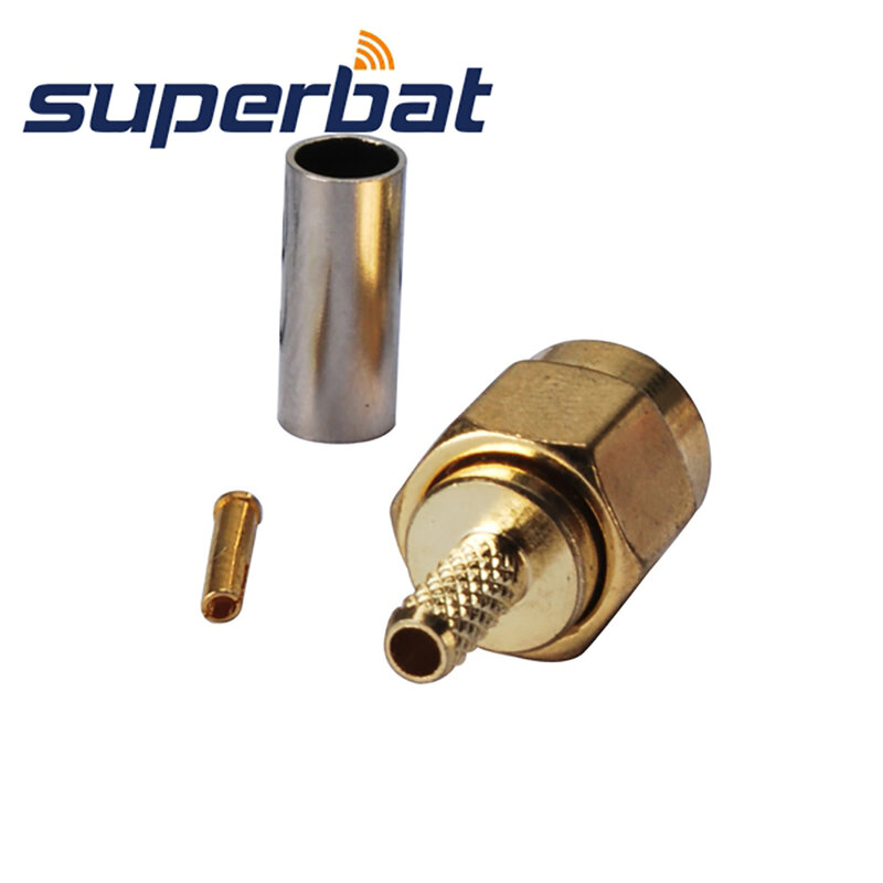 Superbat 10 stücke RP-SMA Crimp Männlichen (Weiblich Pin) für Kabel RG174,RG188A,RG316, LMR100