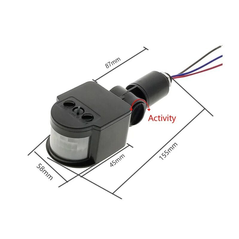 Detector infravermelho automático do infravermelho ac110v 220v do sensor de movimento do interruptor do sensor de movimento de pir com luz conduzida