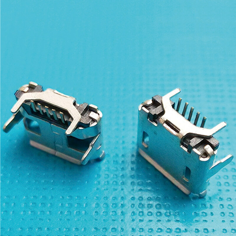 Micro USB 5pin cuernos 1mm tipo conector hembra boca llana 10 unids/set alta calidad