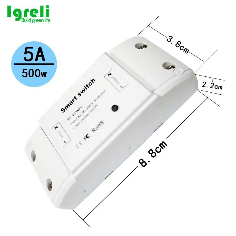 Igreli interruptor inteligente táctil inalámbrico Stick, modificación del hogar común piezas de bricolaje con 433mhz Control receptor remoto para luz del hogar