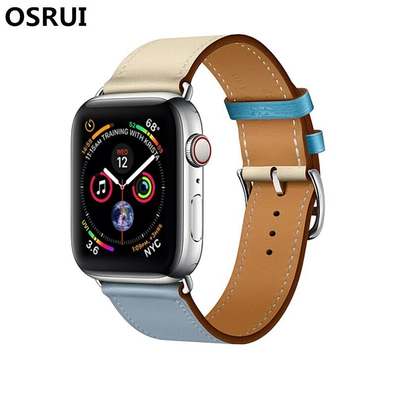 Leather Single Tour strap for apple watch band correa 42mm 44mm 40mm 38mm wrist bracelet belt iwatch series 4 3 2 1 Accessories