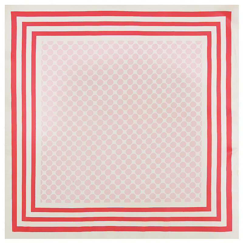 Bufanda de seda de sarga para mujer, pañuelo cuadrado pequeño con estampado de lunares a rayas, marca de lujo, 60x60cm, 2020