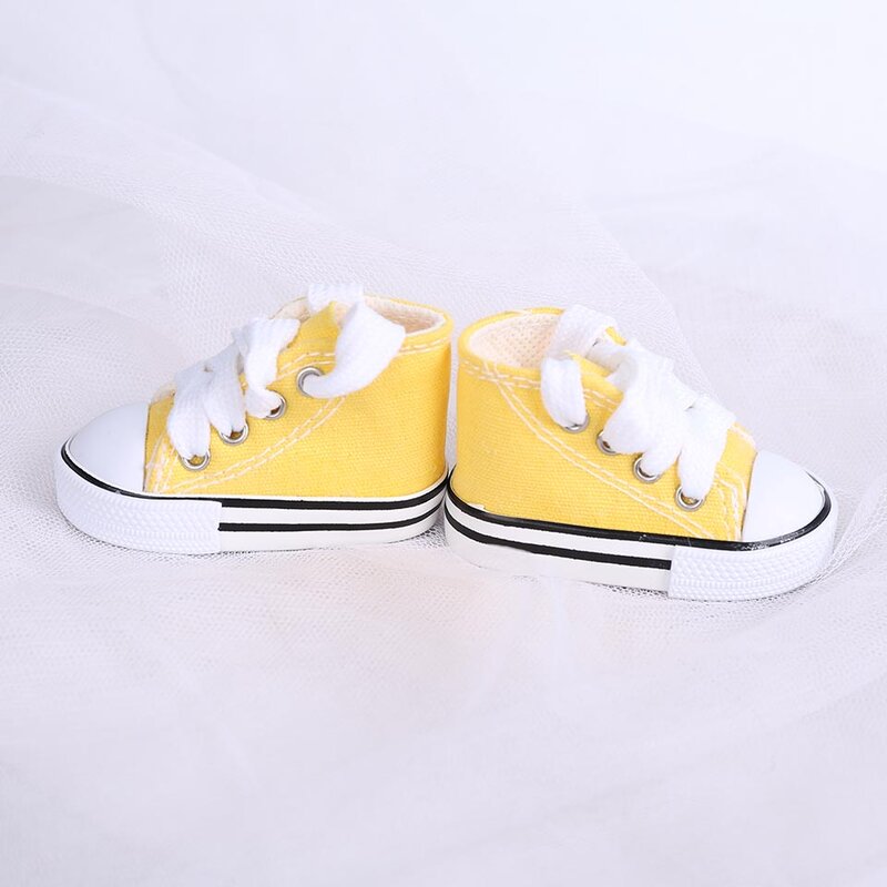 10 Color Assorted 7.5cm and 5cm Canvas Shoes For BJD Doll Fashion Mini Toy Shoes Sneaker Bjd Doll Shoes Doll Accessories