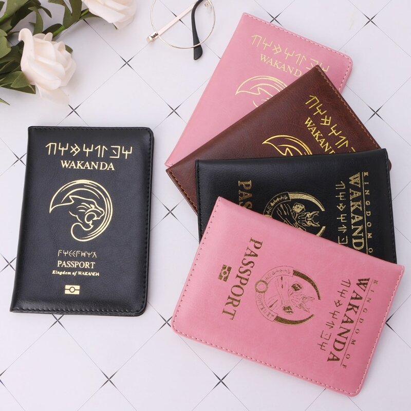 Acessórios de viagem passaporte wakanda titular capa função de armazenamento couro do plutônio casual negócios caso id cartão de crédito organizador carteira