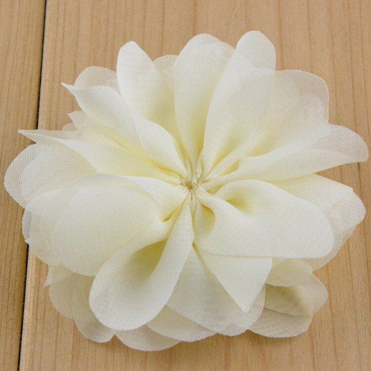 30 pcs/lot , 2.75" Scalloped Unfinished Chiffon ballerina flower