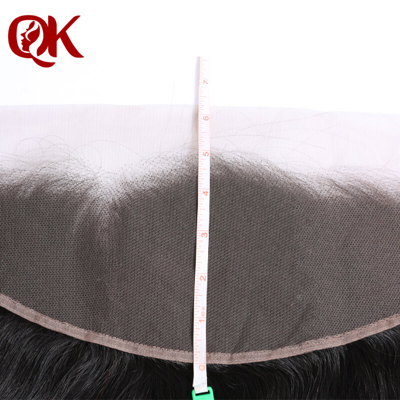 QueenKing Hair Brazilian Remy Hair Silky Straight 13X4 Lace Frontal Closure  Pre Plucked Hair Line Natural Color Human Hair
