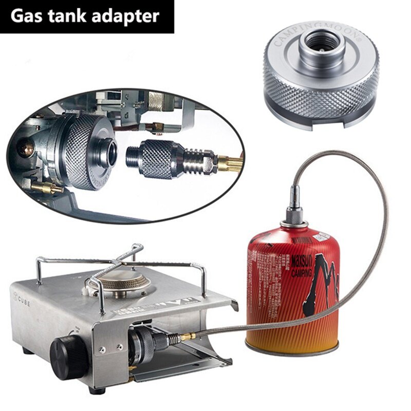 2019 New Outdoor Hiking Camping Gas Stove Adaptor Split Type Furnace Converter Connector Auto-off Aluminum Alloy Adapters