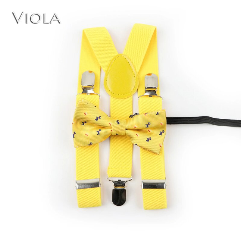 Stylish Lovely Parent-child Suspenders Cartoon Bowtie Set Polyester Butterfly kids Y-Back Braces Belt Bow Tie Adjustable New