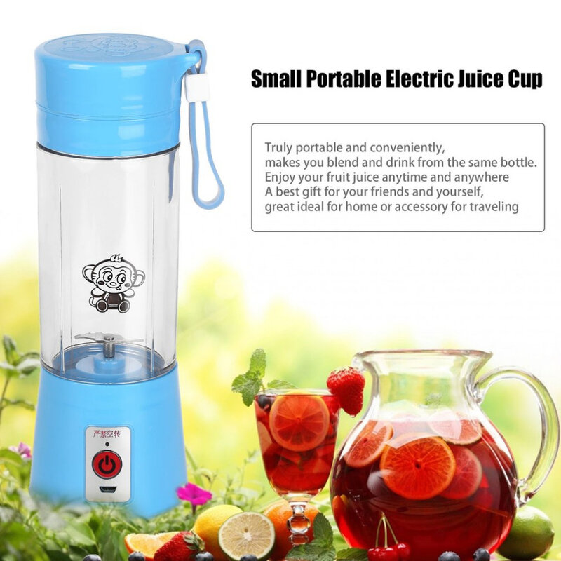380ML Portable Blender Juicer Cup USB Rechargeable Electric Automatic Vegetable Fruit Citrus Orange Juice Maker Cup Mixer Bottle