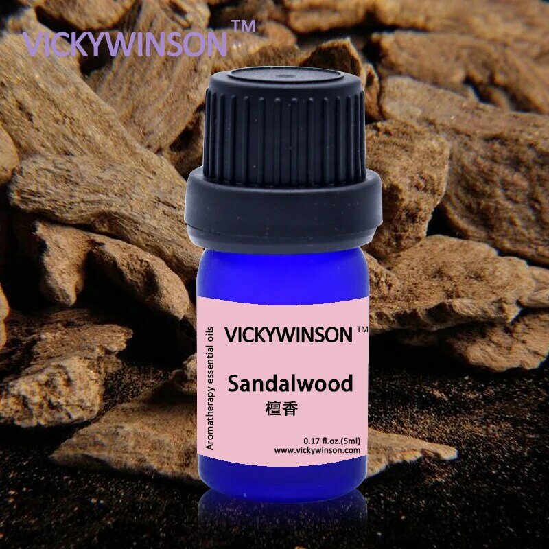 VICKYWINSON-Aceites Esenciales para masaje corporal, aceites esenciales de sándalo para cara fina, doble mentón, desodorización muscular, 5ml