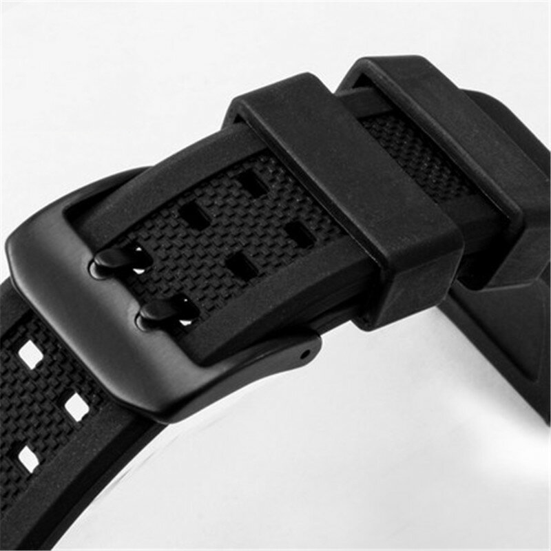Pulseira de relógio masculino de borracha natural, 23mm, preto, esporte militar ar, mergulho, correia para acessórios luminox
