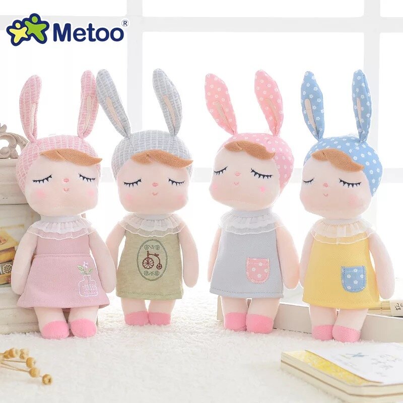 Mini Metoo-muñeco de conejo Angela para niños y niñas, peluche Kawaii, Animal de peluche, colgante de dibujos animados, regalo de cumpleaños y Navidad