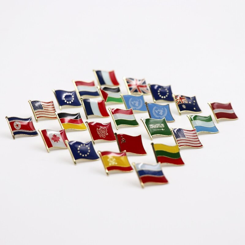 Grosir 300 + Negara Bendera Laple Pin Pin Lencana untuk Anda Pilih
