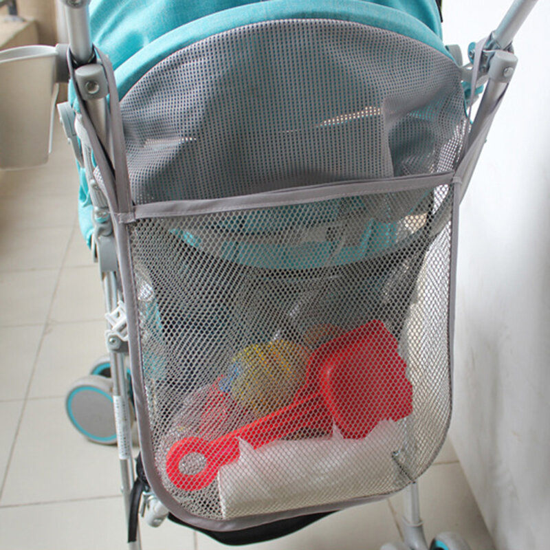 New Portable 1PC/2PCS Pushchair Pram Mesh Bag Baby Stroller Mesh Bag Baby Outdoor Mesh Bags Baby Stroller Accessories