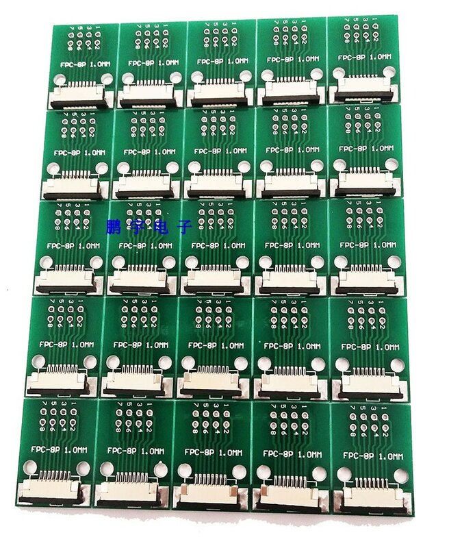 Gratis ongkir 10ชิ้น FFC FPC บอร์ดถ่ายโอน8PIN พร้อมตัวเชื่อมต่อ FFC TO DIP 2.54แผง LCD TFT 1มม. 0.5มม. PCB สองด้าน