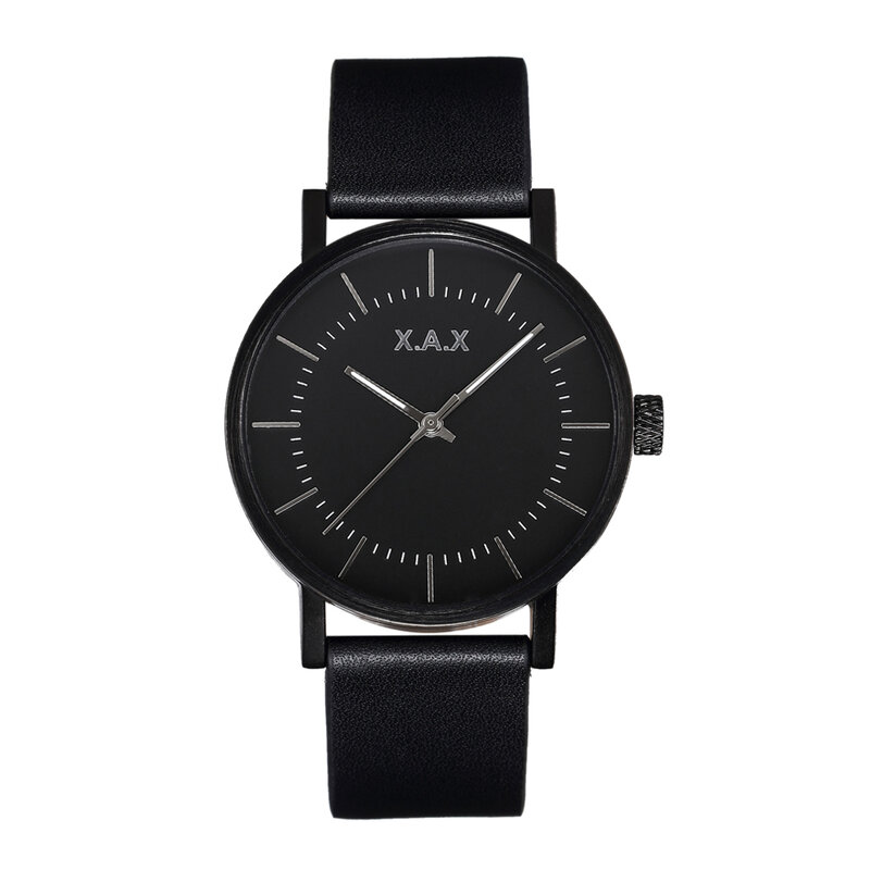 Relógio minimalista preto com design facial, relógio de pulso em aço, movimento de quartzo japonês, masculino