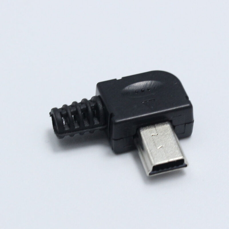 10sets DIY Mini / Micro USB 5Pin Welding Male Plug Connector 4 in 1 90 / 180 Degrees Connector Adaptor for OD 4.0mm Wire Black