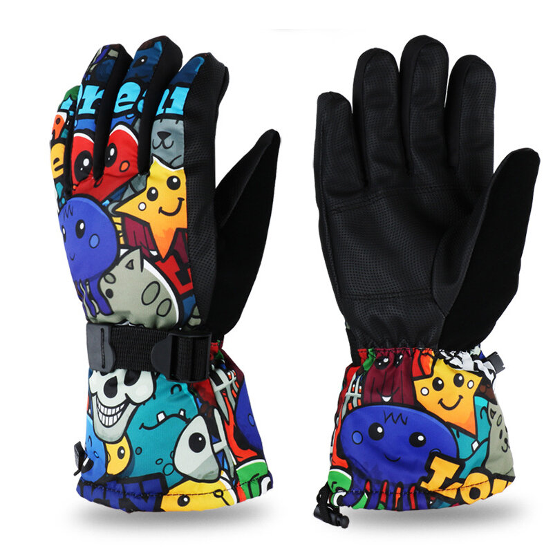 As Fish Professional Adult Teenager Ski Gloves Snowboard Gloves Motorcycle Winter Thermal Riding Climbing Waterproof Snow Gloves