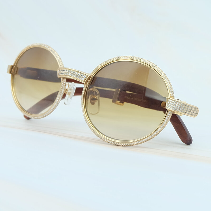 Rhinestone owalne drewno męskie okulary przeciwsłoneczne mężczyźni Vintage drewniane Carter okulary marka nazwa powołanie akcesoria Retro okulary przeciwsłoneczne damskie
