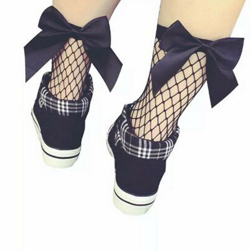 Casual Stretch Sheer falbana w stylu Vintage Bow-knot kabaretki skarpety do kostki skarpety dziecięce siatkowe skarpety komfortowe