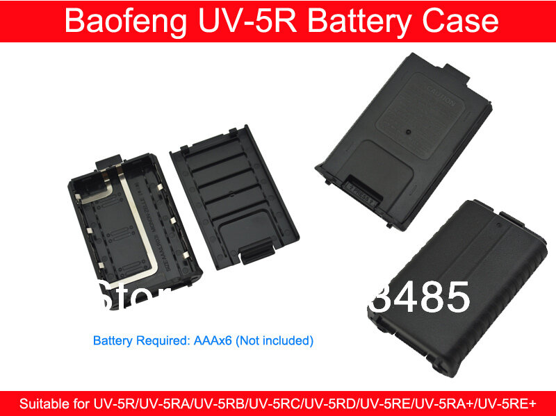 6 × AAA بطارية حالة ل Baofeng UV-5R ، UV-5RA + ، ، UV-5RD ، UV-5RE + ، TYT TH-F8 المحمولة اتجاهين الاذاعة