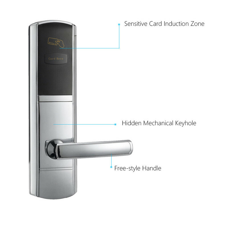 LACHCO  Digital Card Lock Electronic Door Lock For Home Hotel Office Room US Mortise Zinc Alloy L16048BS