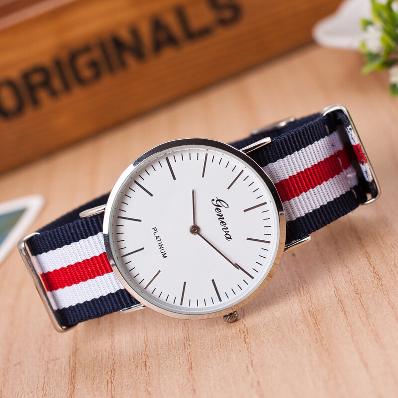 MINHIN Genf Mode Frauen Uhr Nylon Band ultradünne Quarz Armbanduhren Neutral Uhr Einfache Design Damen Markenuhr