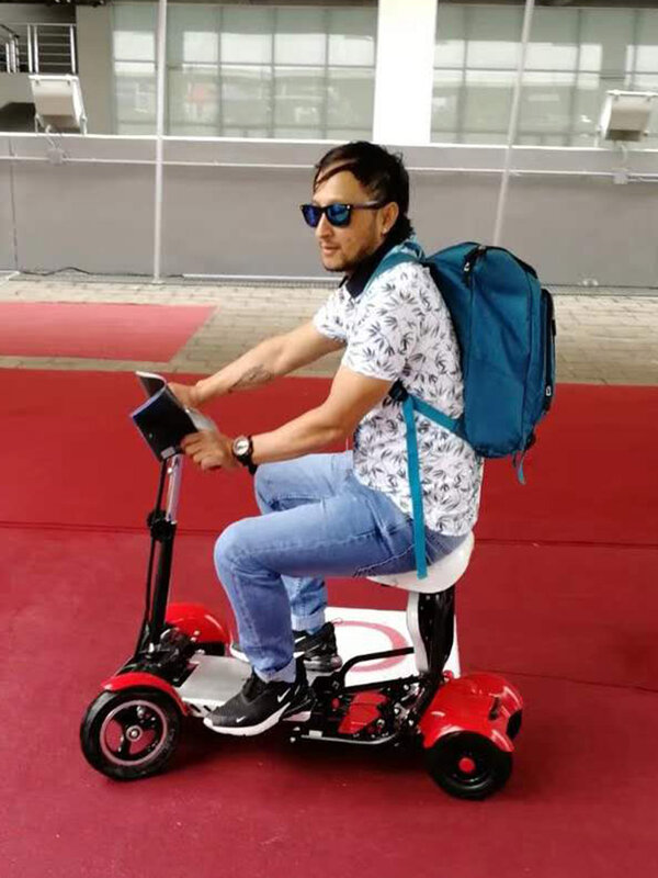 CE certified electric folding quad vehicle bike scooter well appointed and stable, suitable for children, adults and the elderly