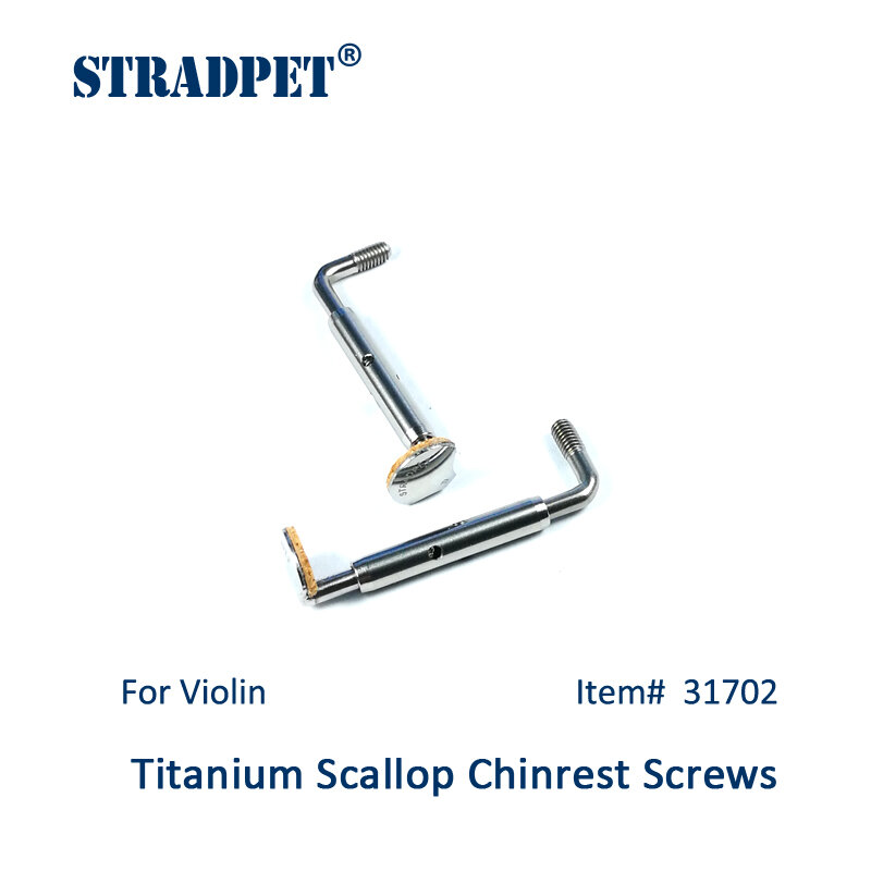 STRADPET-مسامير مسند الذقن من التيتانيوم ، للكمان أو الكمان ، التيتانيوم اللامع ، مشابك مسند الذقن ، أقواس مسند الذقن
