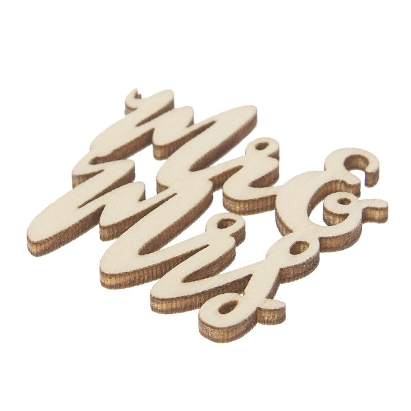 15Pcs Wooden Mr & Mrs Table Confetti Scatter Vintage Rustic Wedding Party Decor