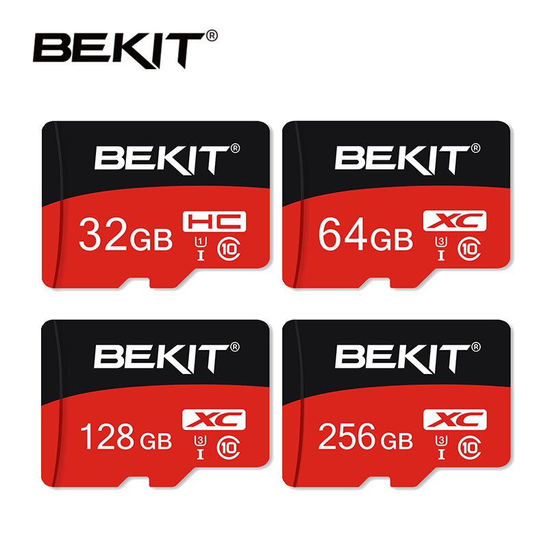 Bekitメモリカード100% オリジナルクラス10 U1 U3 tf sdカードミニフラッシュtf/sdカード256ギガバイト128ギガバイト64ギガバイト32ギガバイト16ギガバイト8ギガバイト