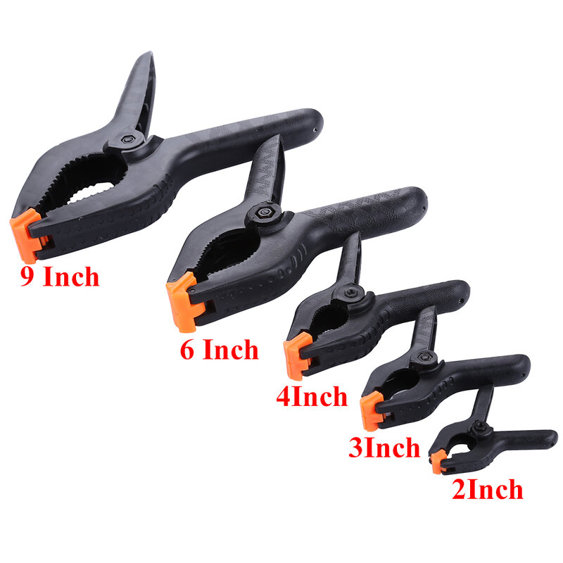 2/3/4/6/9inch Adjustable Plastic Spring Clamps for Woodworking Tools Wood Working Tools Carpentry Clamps Ferramentas Outils