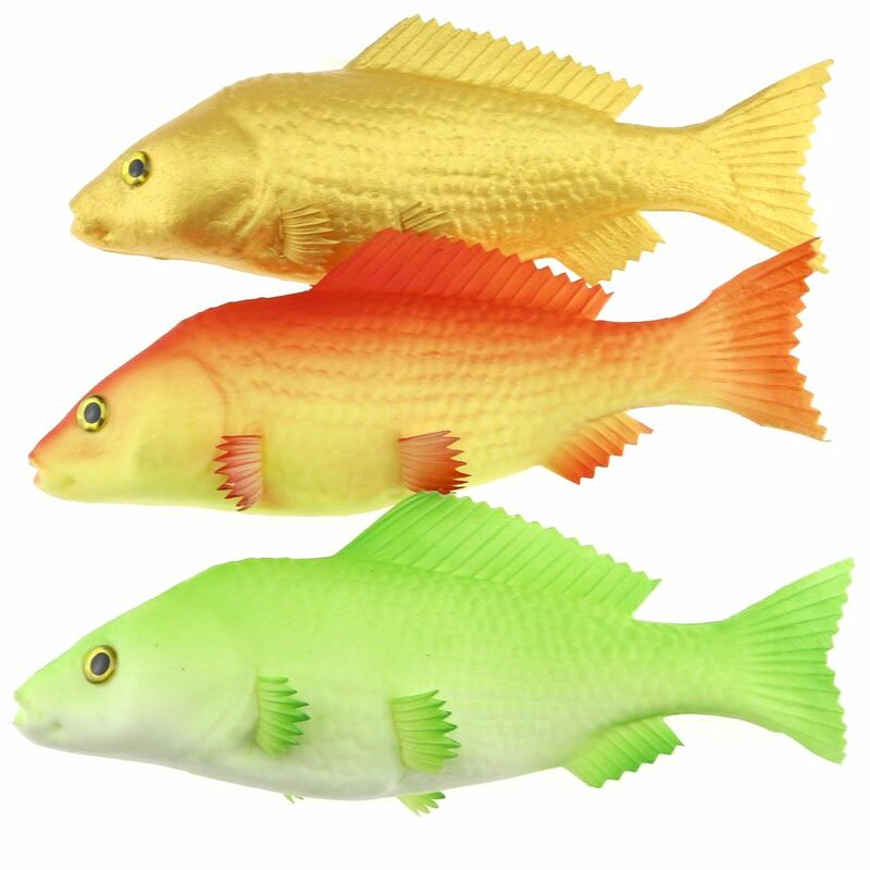 Gresorth-Paquete de 3 peces artificiales, colección de carpa de color rojo, verde y dorado, peces falsos, decoración de fiesta en casa, 9 pulgadas