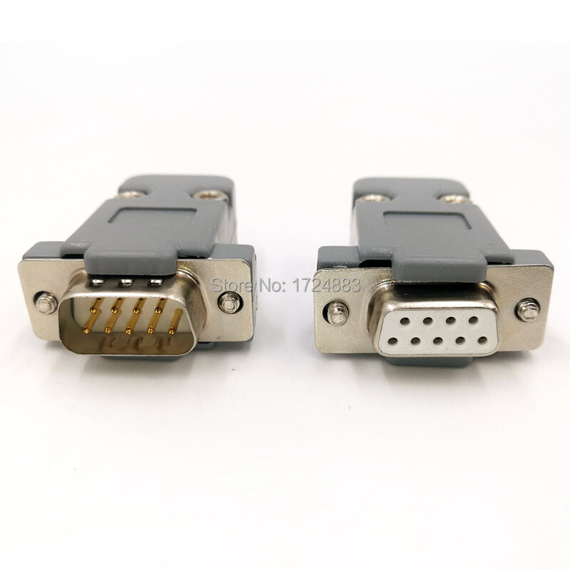 Spina connettore adattatore seriale DB9 tipo D RS232 COM presa porta foro 9 pin installazione vite femmina e maschio + guscio DP9