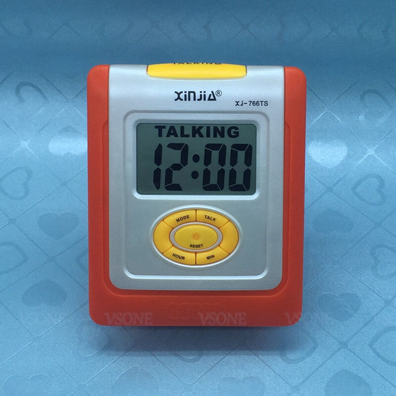 Spagnolo Talking LCD Digital Alarm Clock per Non Vedenti o Ipovisione, Colore arancione o Colore Nero