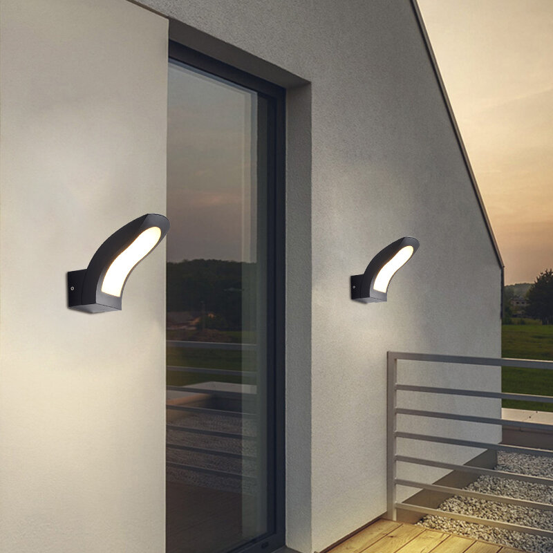Lâmpada de parede LED impermeável moderna, iluminação exterior, quintal, jardim, corredor, interior, quarto, sala de estar, escada, 10W