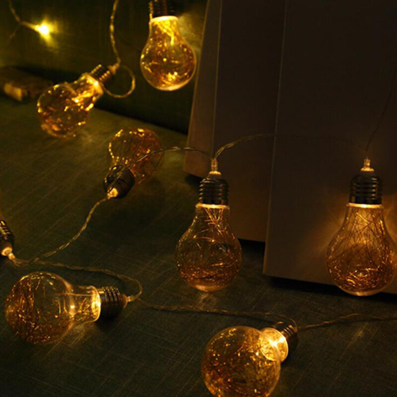 Tira de luces LED con forma de globo, 10/20 bombillas de bolas transparentes para interior/exterior, Bombilla de Navidad, lámpara de jardín y Patio