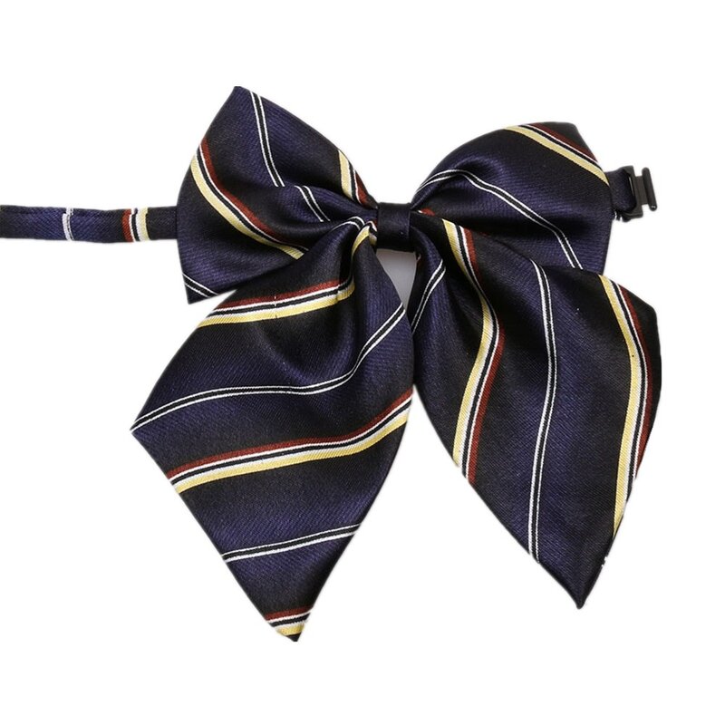 HOOYI Print Women bowtie Business butterfly Stripe Plaid Polyester Office Bow Ties