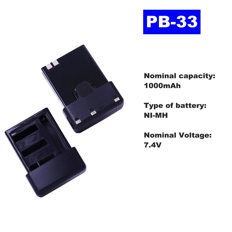 Batterie LI-ION pour walkie-talkie Radio Kenwood, 7.4V, 1000mAh, PB-33, TK-208/308, TH-22AT/42AT/79A, pour Radio bidirectionnelle