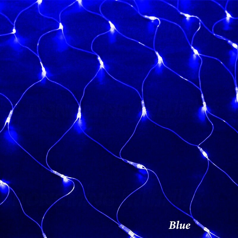 75pcs 220V LED String Lamps Multi Color Blue Purple 2*2m 210LEDs 8 Displays Waterproof Garden Christmas Decor LED Net Lights