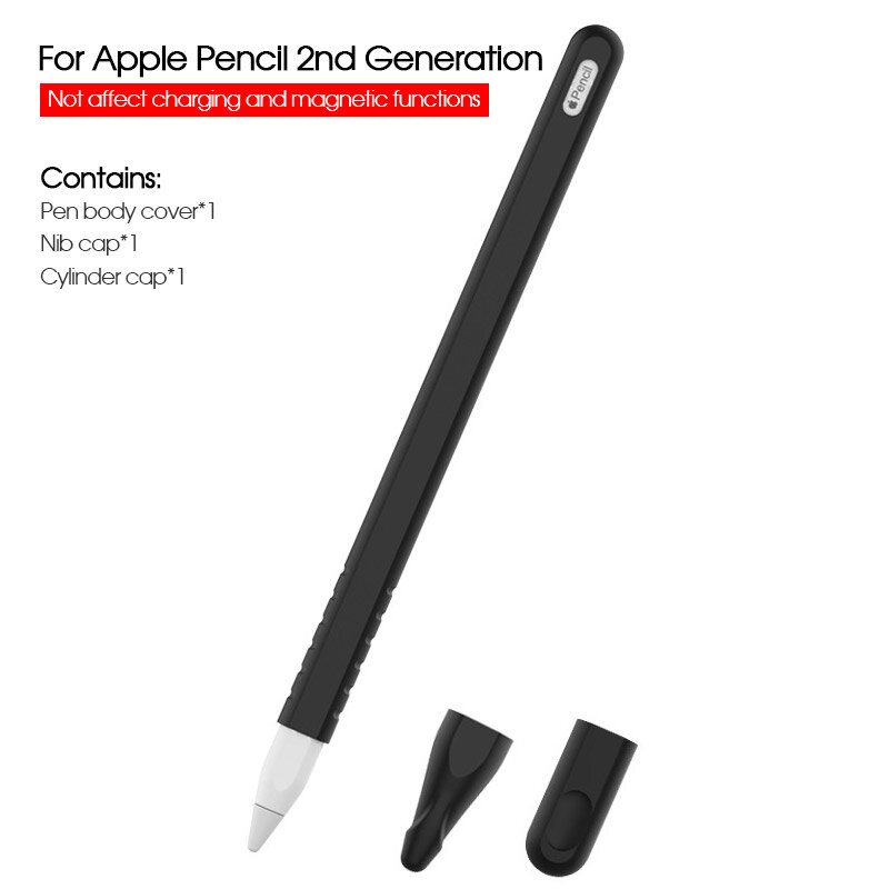 Capa de Silicone para Apple Pencil, Suporte de 2ª Geração, Apple Pencil 2ª Geração, iPad 2018 Pro 12.9, Caneta 11"
