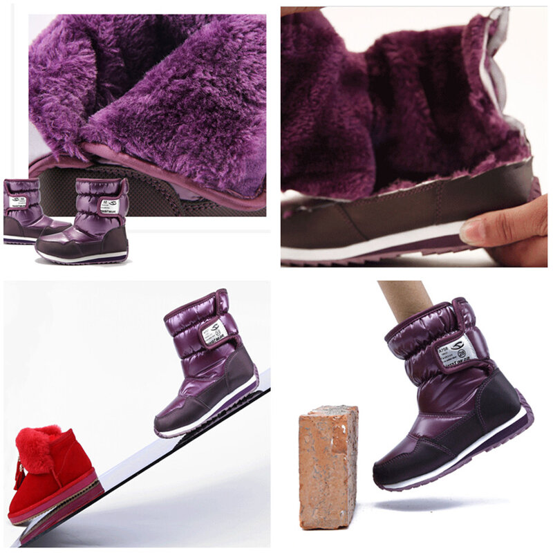 -30 graus rússia inverno quente sapatos de bebê moda crianças à prova dwaterproof água sapatos meninas meninos botas de neve crianças botas de chuva