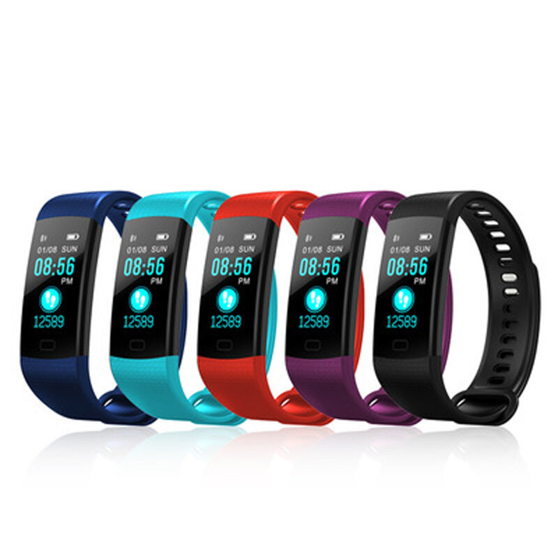Pulsera inteligente Bluetooth Color Y5 Wristband Monitor de ritmo cardíaco presión arterial Fitness Tracker PK Mi C1S