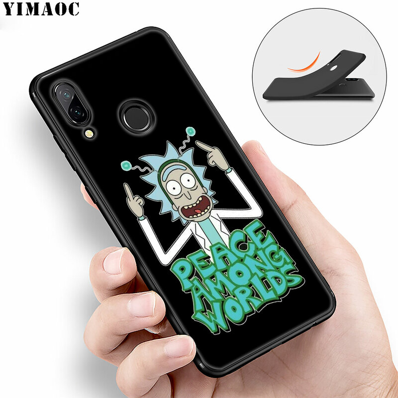 YIMAOC Rick And Morty Soft Silicone Phone Case for Huawei Honor 20 Pro 8C 8X 8 9 9X 10 Lite 7X 7A Pro Black Cover