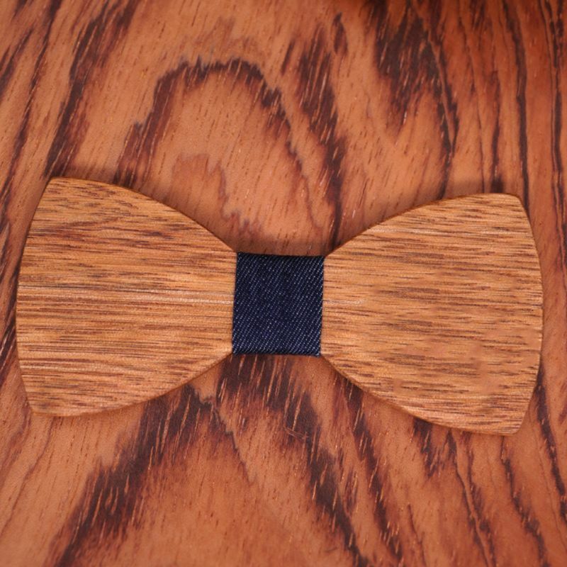 Legame di arco Degli Uomini di Alta Qualità In Legno Arco Cravatte Classic Affari Farfalla Solido Colore del Legno